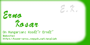 erno kosar business card
